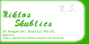 miklos skublics business card